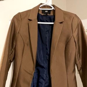H&M Brown Blazer with Navy Blue Lining
